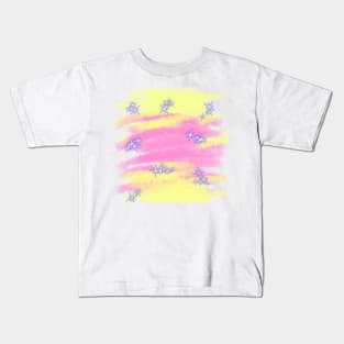 Yellow red watercolor glitter sparkle art Kids T-Shirt